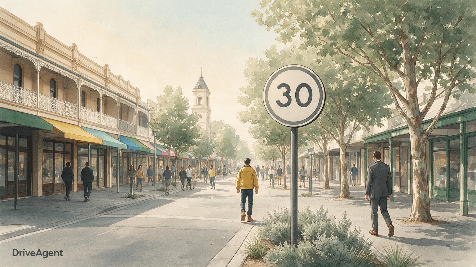 Concept illustration for: Melbourne's Stonnington council to trial 30km/h limits on Chapel Street and 11 other areas from October 19