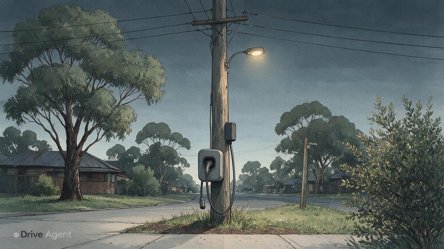 Concept illustration for: Tesla and major energy retailers unite against AEMC-backed plan to bill all households for 14,000 kerbside EV chargers