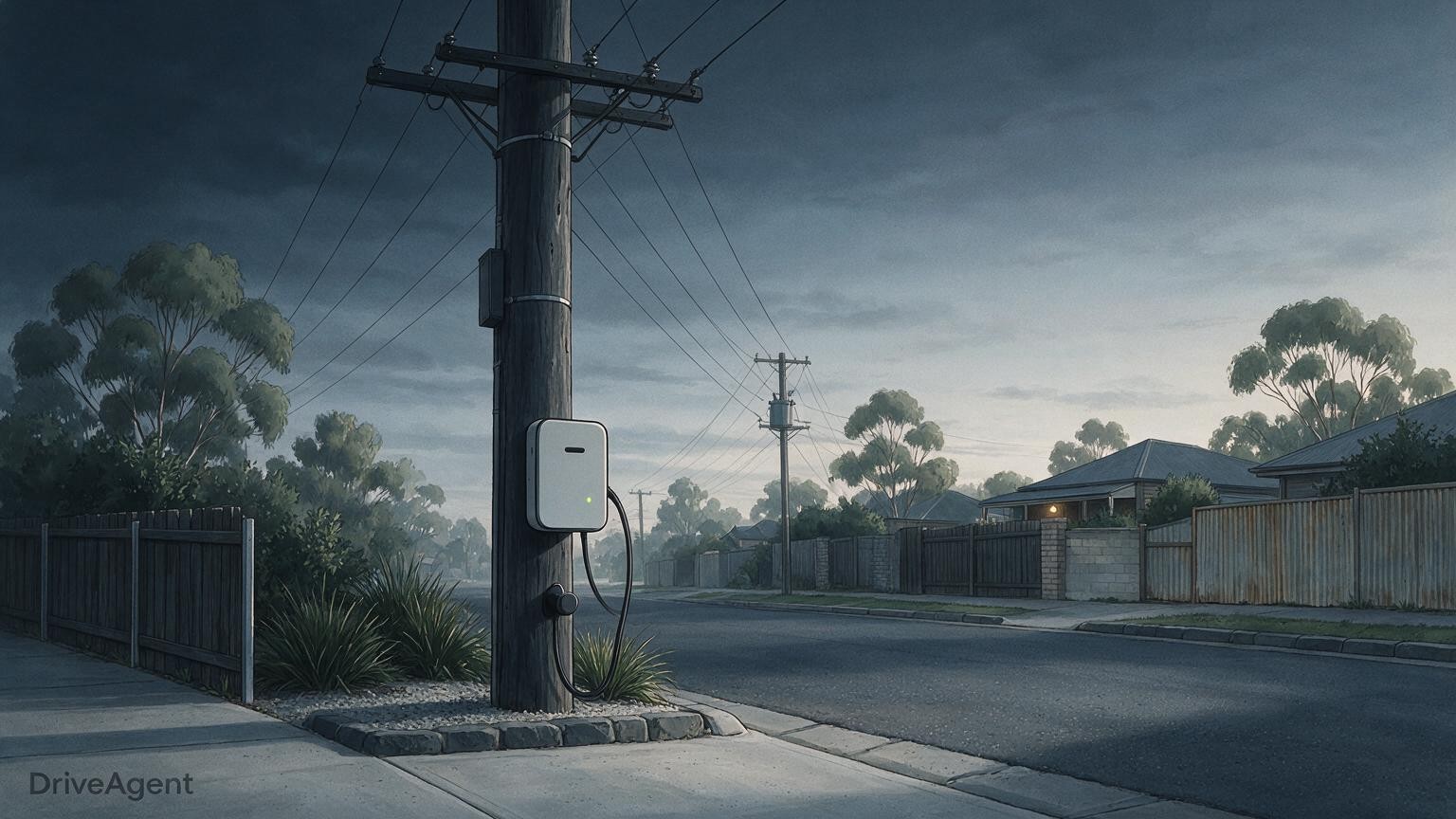 Concept illustration for: Tesla and major energy retailers unite against AEMC-backed plan to bill all households for 14,000 kerbside EV chargers
