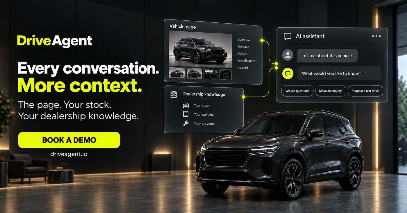 Every conversation. More context. Vehicle and dealership knowledge connected to AI chat.